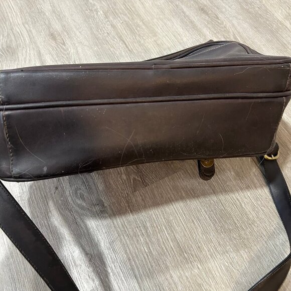 Rosetti Brown Faux Leather Vinyl Satchel Bag Purse Adjustable Strap - Picture 6 of 9